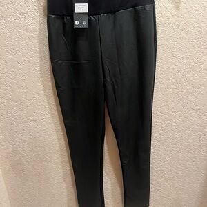 Black Faux Leather Leggings